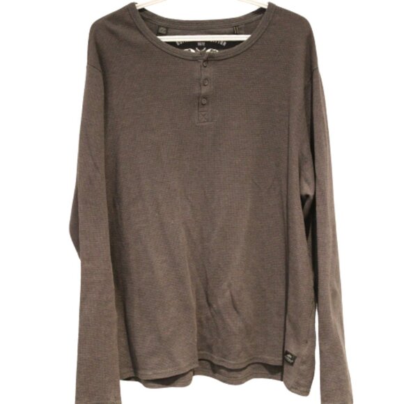 3/$25 🏷 Buffalo Charcoal Waffle Henley Long Sleeve Size XL - Picture 1 of 2